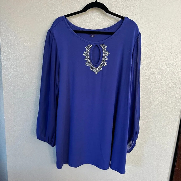 Roaman's Long Sleeve Blouse‎ Size 1X-22-24 - Picture 1 of 8